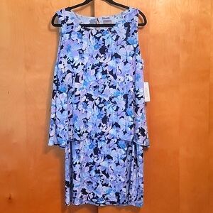 Chicos Tiered Spectrum Floral Ellie Layered Knee Dress